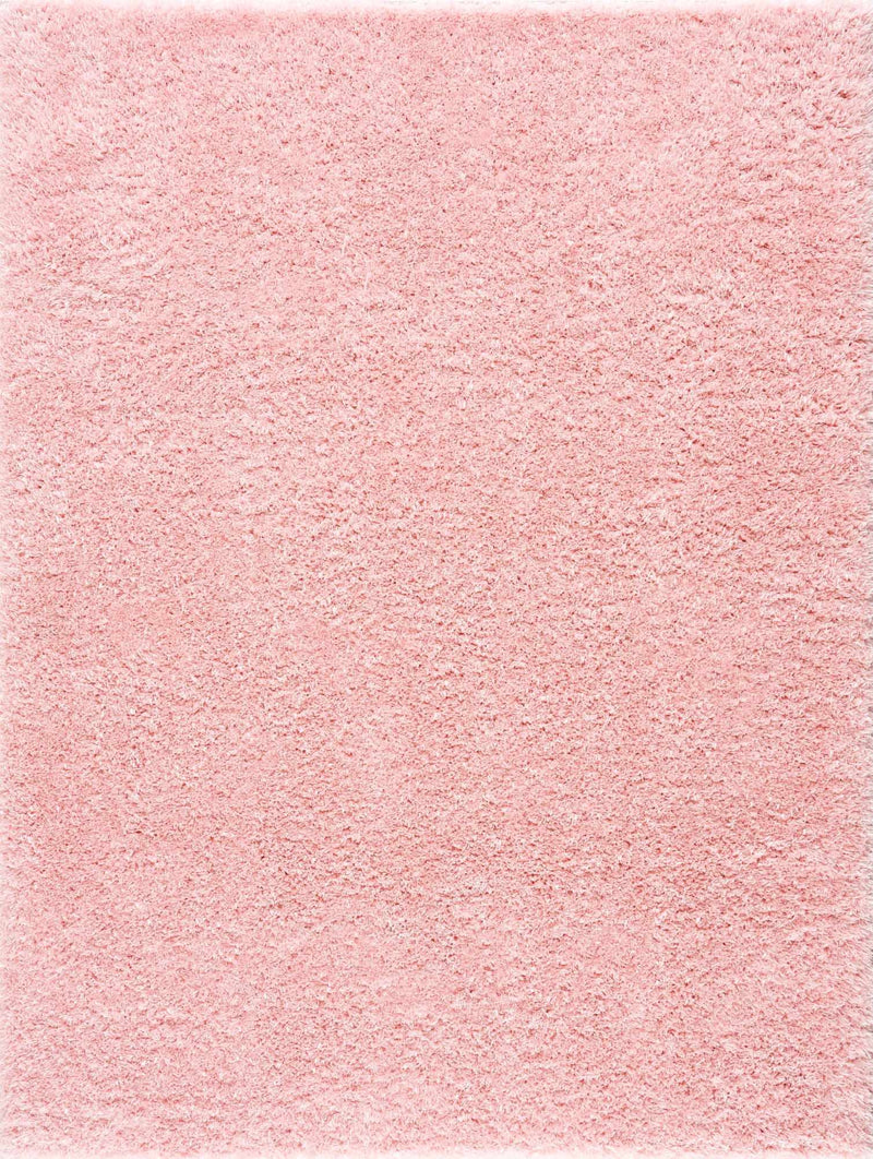 Faina Solid Pink Shag Washable Area Rug - Clearance