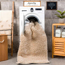 Faina Solid Beige Shag Rug Washable