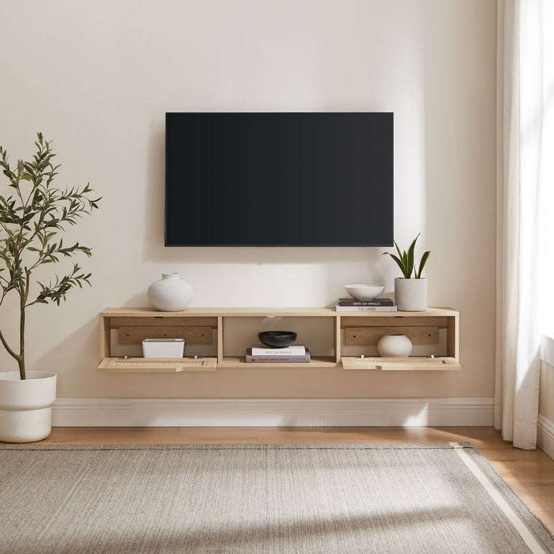 Hamkke Boho 2-Door Floating TV Stand