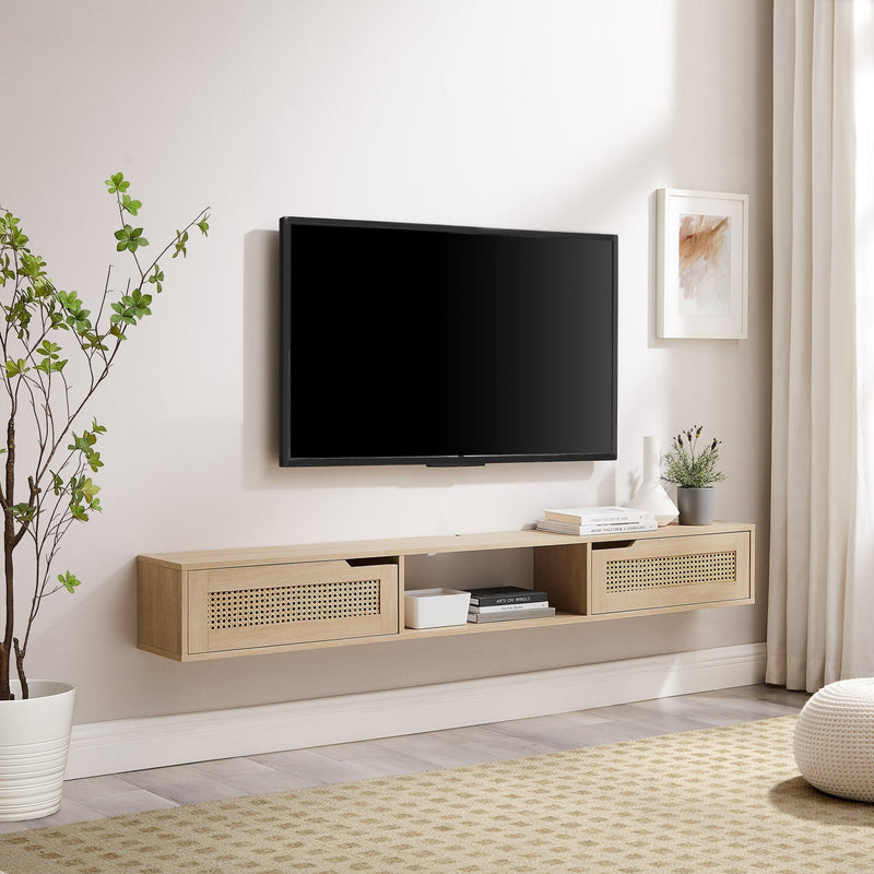 Hamkke Boho 2-Door Floating TV Stand