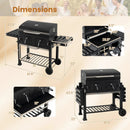 Charcoal Grill with Lifting Trays and Folding Side Tables by DirectDeals
