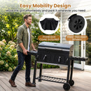 Charcoal Grill with Lifting Trays and Folding Side Tables by LJGDeals