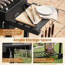 Charcoal Grill with Lifting Trays and Folding Side Tables by DirectDeals
