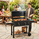 Charcoal Grill with Lifting Trays and Folding Side Tables by LJGDeals