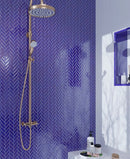 Cobalt Blue 11x13 Glossy Herringbone Glass Mosaic Tile (5 pack, 4.8125 sq ft/case)