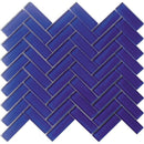 Cobalt Blue 11x13 Glossy Herringbone Glass Mosaic Tile (5 pack, 4.8125 sq ft/case) - Sample