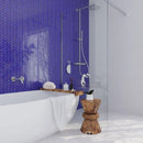 Cobalt Blue 11x13 Glossy Herringbone Glass Mosaic Tile (5 pack, 4.8125 sq ft/case) - Sample