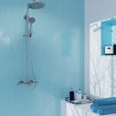 Sky Blue 11x13 Glossy Herringbone Glass Mosaic Tile (5 pack, 4.8125 sq ft/case)