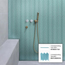 Sky Blue 11x13 Glossy Herringbone Glass Mosaic Tile (5 pack, 4.8125 sq ft/case) - Sample