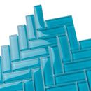 Sapphire Blue 11x13 Glossy Herringbone Glass Mosaic Tile (5 pack, 4.8125 sq ft/case)