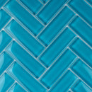 Sapphire Blue 11x13 Glossy Herringbone Glass Mosaic Tile (5 pack, 4.8125 sq ft/case)