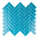 Sapphire Blue 11x13 Glossy Herringbone Glass Mosaic Tile (5 pack, 4.8125 sq ft/case)