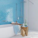 Sapphire Blue 11x13 Glossy Herringbone Glass Mosaic Tile (5 pack, 4.8125 sq ft/case)