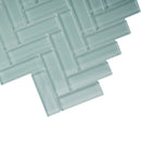 Blizzard Blue 11x13 Glossy Herringbone Glass Mosaic Tile (5 pack, 4.8125 sq ft/case)