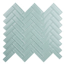 Blizzard Blue 11x13 Glossy Herringbone Glass Mosaic Tile (5 pack, 4.8125 sq ft/case)