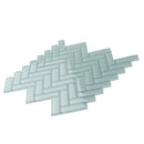 Blizzard Blue 11x13 Glossy Herringbone Glass Mosaic Tile (5 pack, 4.8125 sq ft/case)
