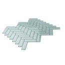 Blizzard Blue 11x13 Glossy Herringbone Glass Mosaic Tile (5 pack, 4.8125 sq ft/case)