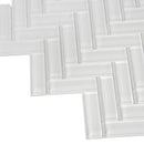 White 11x13 Glossy Herringbone Glass Mosaic Tile (5 pack, 4.8125 sq ft/case)