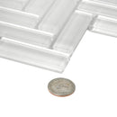 White 11x13 Glossy Herringbone Glass Mosaic Tile (5 pack, 4.8125 sq ft/case)