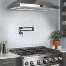 White 11x13 Glossy Herringbone Glass Mosaic Tile (5 pack, 4.8125 sq ft/case) - Sample