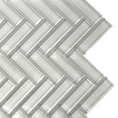 Beige 11x13 Glossy Herringbone Glass Mosaic Tile (5 pack, 4.8125 sq ft/case) by Apollo Tile