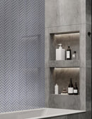 Beige 11x13 Glossy Herringbone Glass Mosaic Tile (5 pack, 4.8125 sq ft/case) by Apollo Tile