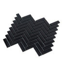 Black 11x13 Glossy Herringbone Glass Mosaic Tile (5 pack, 4.8125 sq ft/case)