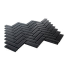 Black 11x13 Glossy Herringbone Glass Mosaic Tile (5 pack, 4.8125 sq ft/case)