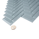 Gray 11x13 Glossy Herringbone Glass Mosaic Tile (5 pack, 4.8125 sq ft/case)