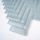 Gray 11x13 Glossy Herringbone Glass Mosaic Tile (5 pack, 4.8125 sq ft/case) - Sample
