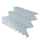 Gray 11x13 Glossy Herringbone Glass Mosaic Tile (5 pack, 4.8125 sq ft/case) - Sample
