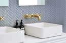 Gray 11x13 Glossy Herringbone Glass Mosaic Tile (5 pack, 4.8125 sq ft/case)