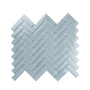 Gray 11x13 Glossy Herringbone Glass Mosaic Tile (5 pack, 4.8125 sq ft/case)