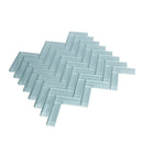 Stone Blue 11x13 Glossy Herringbone Glass Mosaic Tile (5 pack, 4.8125 sq ft/case) by Apollo Tile