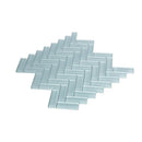 Stone Blue 11x13 Glossy Herringbone Glass Mosaic Tile (5 pack, 4.8125 sq ft/case) by Apollo Tile