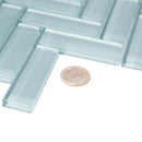 Stone Blue 11x13 Glossy Herringbone Glass Mosaic Tile (5 pack, 4.8125 sq ft/case)