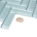 Stone Blue 11x13 Glossy Herringbone Glass Mosaic Tile (5 pack, 4.8125 sq ft/case) by Apollo Tile