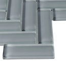 Coin Gray 11x13 Glossy Herringbone Glass Mosaic Tile (5 pack, 4.8125 sq ft/case) by Apollo Tile