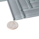 Coin Gray 11x13 Glossy Herringbone Glass Mosaic Tile (5 pack, 4.8125 sq ft/case) by Apollo Tile