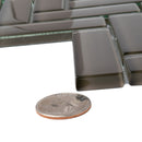 Ash Gray 11x13 Glossy Herringbone Glass Mosaic Tile (5 pack, 4.8125 sq ft/case) - Sample