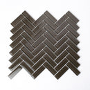 Ash Gray 11x13 Glossy Herringbone Glass Mosaic Tile (5 pack, 4.8125 sq ft/case) - Sample