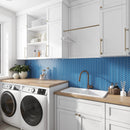 Cerulean Blue 0.5x12 Glossy Glass Pencil Tile Trim (10 pack, 0.5 sq ft/case) by Apollo Tile