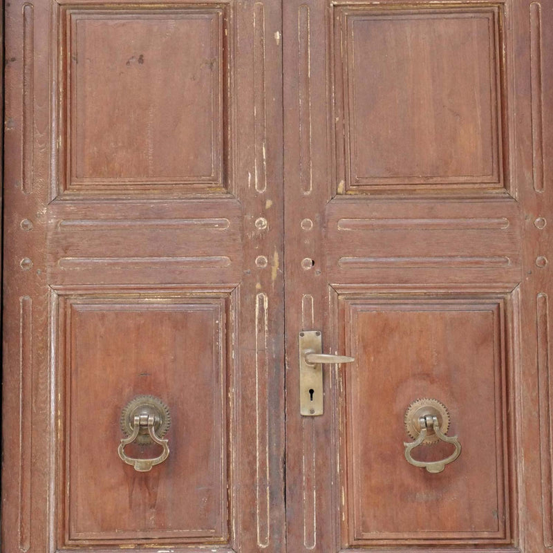 1800s Teak Wood 115 in. Tall Antique Door With Transom