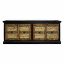 1900s Antique Door Upcycled Colored Patina Rustic 88 in. Long Credenza