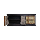 1900s Antique Door Upcycled Colored Patina Rustic 88 in. Long Credenza