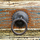 1900s Antique Door Upcycled Colored Patina Rustic 88 in. Long Credenza