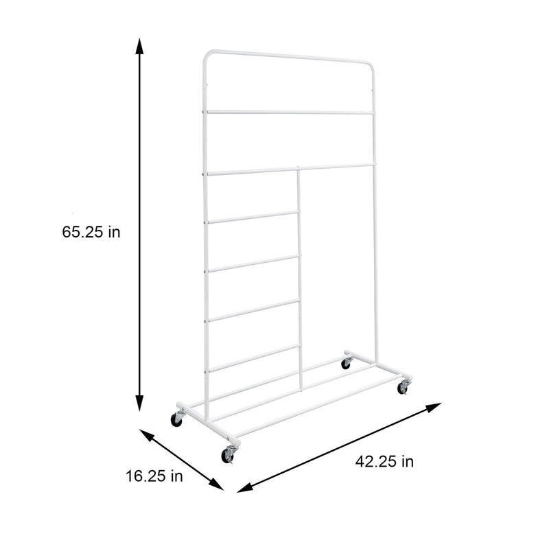 White Rolling Multi Use Laundry Clothes Drying Rack, photo 5 of 5