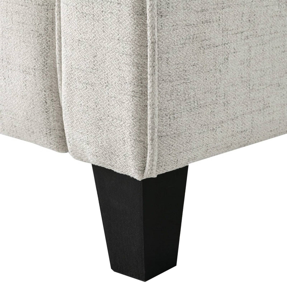 Modern 3-Seater Upholstered Sofa in Cream Microfiber with Button Tufted Cushions, photo 3 of 5