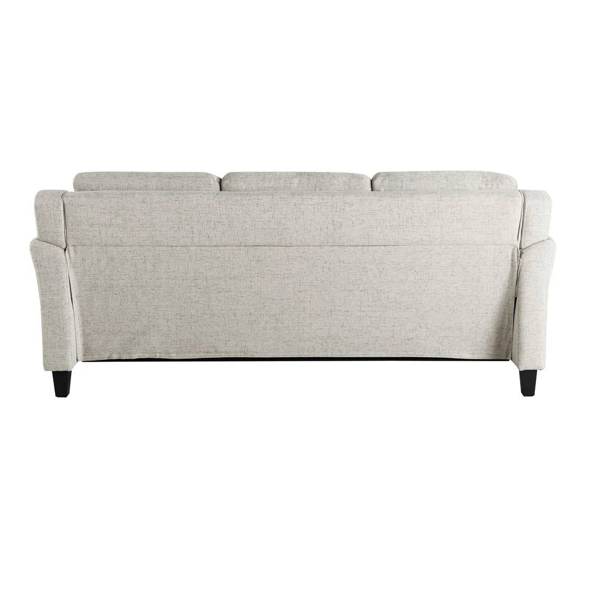 Modern 3-Seater Upholstered Sofa in Cream Microfiber with Button Tufted Cushions, photo 5 of 5