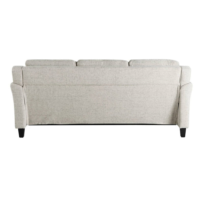 Modern 3-Seater Upholstered Sofa in Cream Microfiber with Button Tufted Cushions, photo 5 of 5